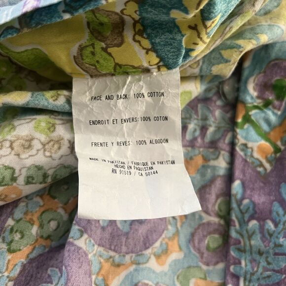 Echo Design Calypso Queen Duvet Cover Multi Color Paisley Reversible Cotton Boho - Picture 8 of 11